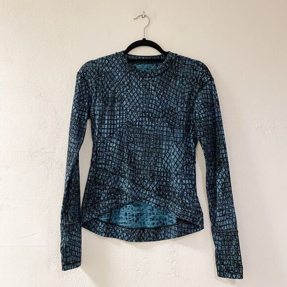 Lululemon Close to Crossing Long Sleeve Jacquard Tectonic Jacquard Shipmate Blac - Picture 2 of 7